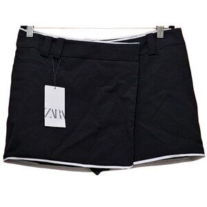 Zara Skort Combination Wrap Front Skort Black and White Trim Size Large (RN 7730